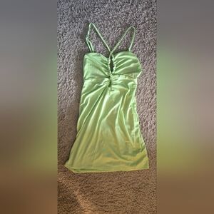 Lime Green Fitted Sexy Mini Dress